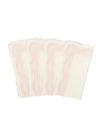Misette Colorblock Linen Four-piece Napkin Set In Pink