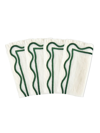 Misette Colorblock Linen Four-piece Napkin Set In Green