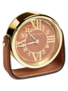 Polo Ralph Lauren Brennan Brown Leather Saddle Clock