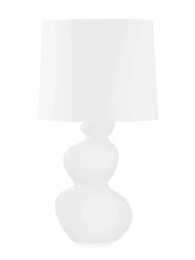 Hudson Valley Lighting Kingsley Table Lamp In Aged Brass Satin White