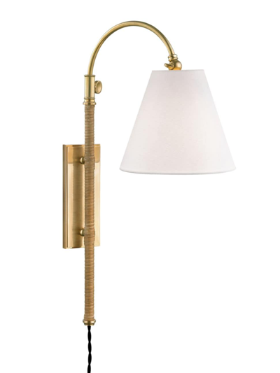 Hudson Valley Lighting Curves No.1 One-light Adjustable Wall Sconce In Aged Brass
