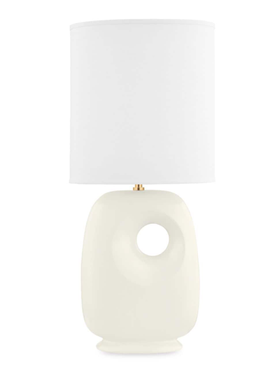 Hudson Valley Lighting Harbor Park Single-light Table Lamp In Aged Brass Ivory
