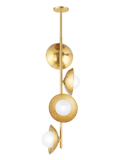 Hudson Valley Lighting Glimmer 4-light Pendant In Aged Brass