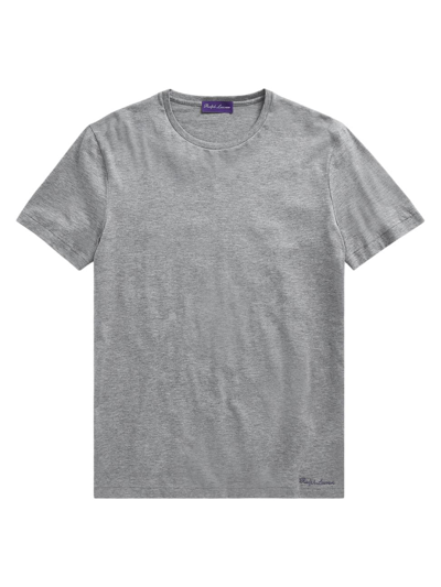Ralph Lauren Short-sleeve Crewneck Cotton Tee In Grey Heather