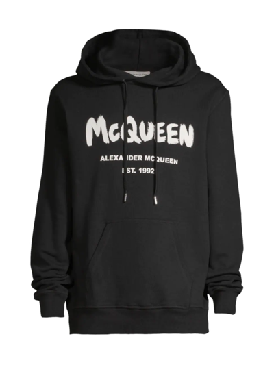 ALEXANDER MCQUEEN MEN'S TONAL LOGO-PRINT HOODIE SWEATSHIRT