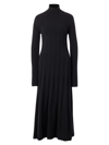 Lvir Turtleneck Rib-knit Midi-dress In Black