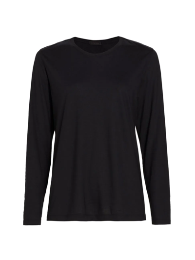 Saks Fifth Avenue Collection Long-sleeve Crewneck T-shirt In Black