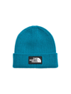 The North Face Tnf Logo Box Cuffed Beanie In Acoustic Blue