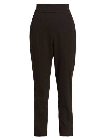 Saks Fifth Avenue Collection Knit Straight-leg Cropped Pants In Java