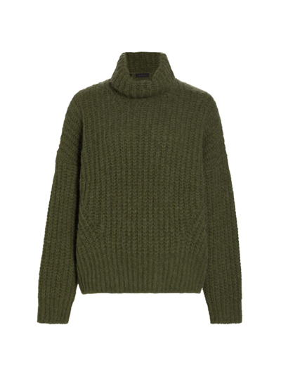 Saks Fifth Avenue Collection Wool-blend Turtleneck Sweater In Olive