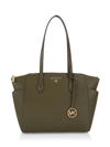 Michael Michael Kors Marilyn Leather Tote In Olive