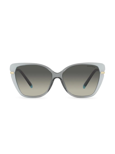 Tiffany & Co Wheat Leaf 57mm Cat Eye Sunglasses In Grey