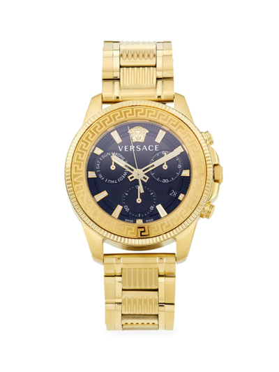 Versace Men's Greca Action Goldtone Stainless Steel Chronograph Watch In Yellow Gold