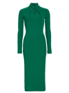 Giorgio Armani Stretch Jersey Dress With Cut Out Detail In Green
