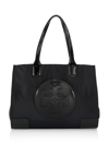 Tory Burch Ella Mini Patent Recycled Nylon Tote Bag In Black
