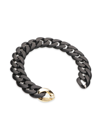 ROBERTO DEMEGLIO MEN'S GROUMETTE CERAMIC, 18K YELLOW GOLD, & 0.02 TCW DIAMOND CURB-CHAIN BRACELET