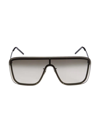 Saint Laurent The Mask 99mm Metal Sunglasses In Silver / Black
