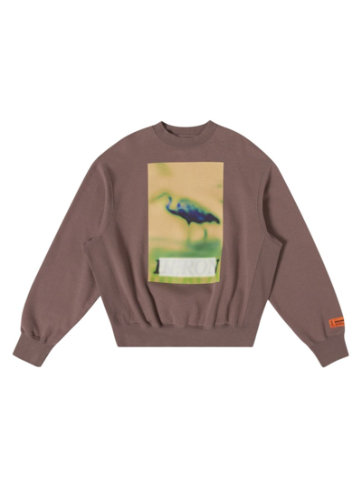 Heron Preston Censored Print Crew Neck Sweatshirt In Grey