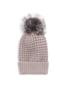 Adrienne Landau Fur Pom Knit Hat In Grey