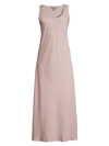 Barefoot Dreams Washed Satin Long Tank Dress In Feather