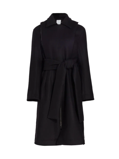 Az Factory Thebe Magugu Wool Belted Coat In Black