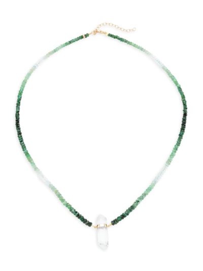 Jia Jia Women's Arizona Emerald & Crystal Quartz Necklace
