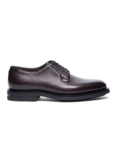 Santoni Colin Leather Oxford Shoes In Burgundy