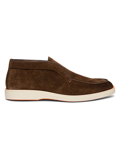 Santoni Men's Detroit Shearling-lined Leather Chukka Boots In Brown