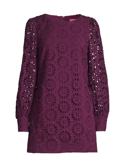 Lilly Pulitzer Aisha Eyelet Romper In Purple