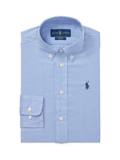 Polo Ralph Lauren Kids' Little Boy's & Boy's Broadcloth Button-front Dress Shirt In Blue Multi