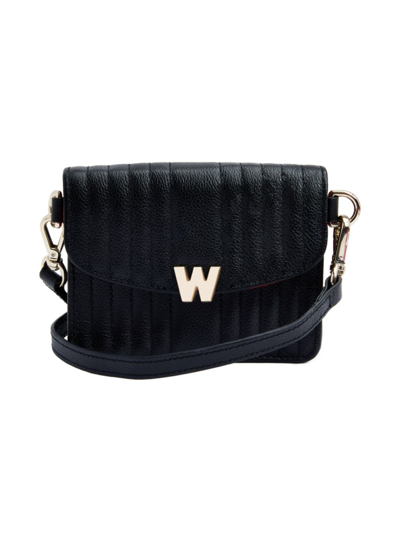 Wolf Mimi Mini Bag With Wristlet & Lanyard In Black