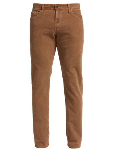 Ag Slim Stretch Cotton Corduroy Trousers In Canyon Rock