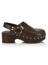 Re/done 70s Studded Leather Slingback Clogs In Marrón