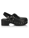 Re/done 70s Studded Leather Slingback Clogs In Black
