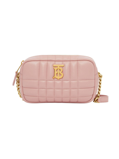 Burberry Mini Lola Quilted Leather Camera Bag In Dusky Pink