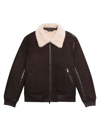 THEORY MEN'S SHEARLING COLLARED BOMBER JACKET