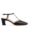 Gucci Marmont 55 Leather Ankle-strap Pumps In Black