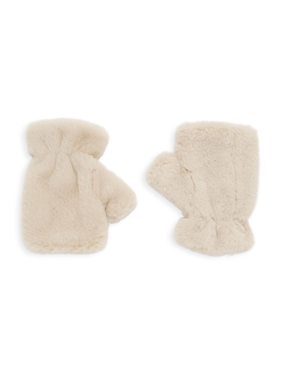 Apparis Ariel Faux Fur Fingerless Gloves In Tan