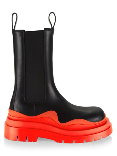 Bottega Veneta Bv Tire Leather Chelsea Boots In Black