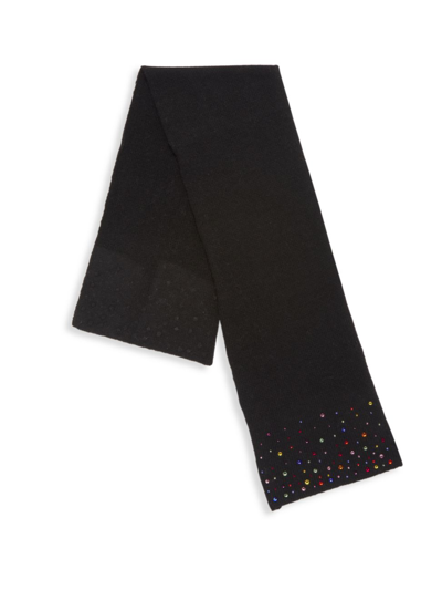 Carolyn Rowan Collection Kids' Girl's Carolyn Rowan X Stephanie Gottlieb Knit Crystal Scarf In Black Rainbow