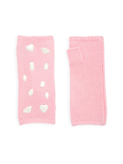 Carolyn Rowan Collection Carolyn Rowan X Stephanie Gottlieb Merino Wool Fingerless Gloves In Light Pink