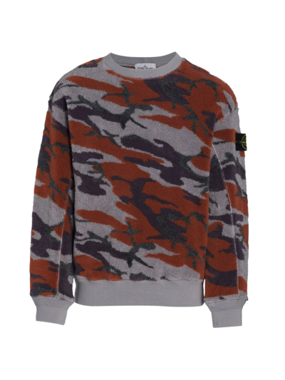 Stone Island Camo Crewneck Sweatshirt In Lavender