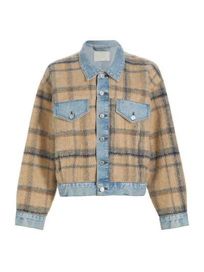 Citizens Of Humanity Aspen Plaid Denim Combo Jacket In Multi