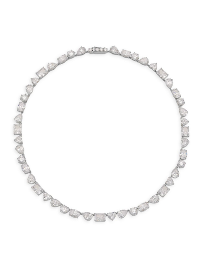 Adriana Orsini Women's Glitz Sterling Silver & Cubic Zirconia Collar Necklace In Rhodium