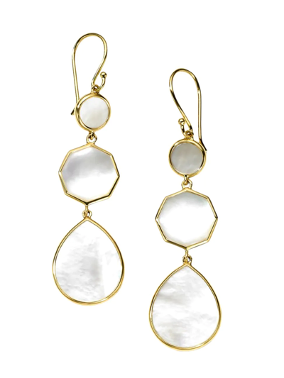 IPPOLITA WOMEN'S SMALL CRAZY 8'S 18K YELLOW GOLD & MOTHER-OF-PEARL TRIPLE-DROP EARRINGS