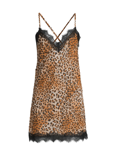 In Bloom Angela Leopard-print Chemise In Copper