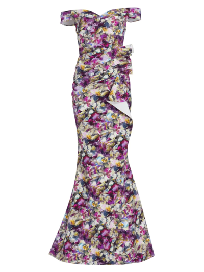 Chiara Boni La Petite Robe Radoslava Printed Floor-length Gown In Cyclamen