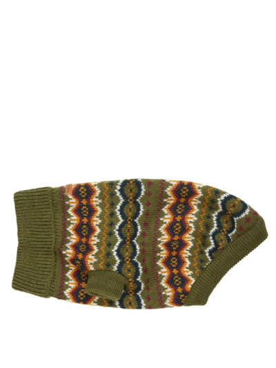 Barbour Case Fair Isle Dog Sweater In Olive