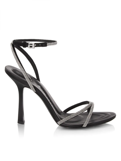 Alexander Wang Dahlia Rhinestone Logo Sandal In Black