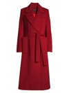 Donna Karan Double-breasted Wool Blend Wrap Coat In Russet